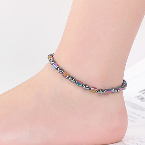 Women Slim Hematite Anklet Stone Magnetic Therapy Bracelet Loss Weight Anklet - Picture 10 of 50