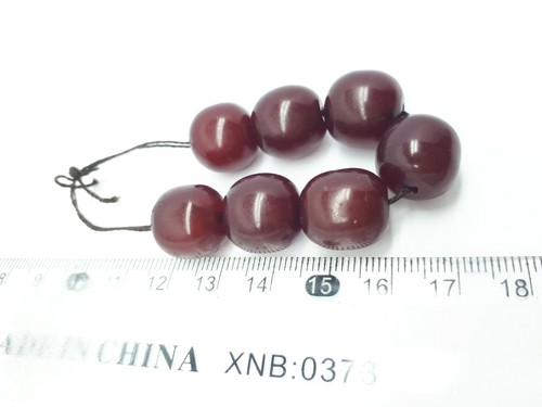 ANTIGUO OTOMANO DAMARI FATURAN 7 CUENTAS ÁMBAR CEREZA 14 GR HERMOSO MUY RARO - Imagen 5 de 7