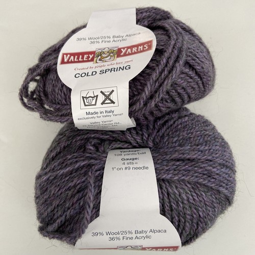 Valley Yarn Cold Spring Lot Of 2 9 Purple Heather Wool Alpaca Blend 50g - Picture 1 of 8