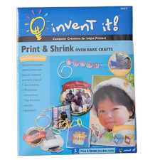 Invent It Print Shrink Oven Bake Crafts for Inkjet printers 5 Sheets