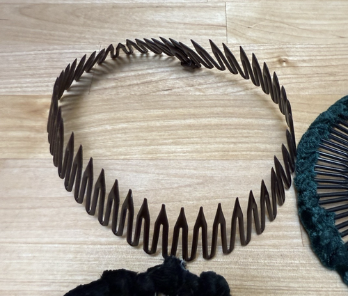 4 Vintage Flexible Hair Comb Circle Headband Hair Accessories Purple/Green/Black - Picture 6 of 7