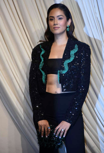 Bolso de hombro Anamika Khanna X H&M con correa desmontable con cuentas cadena negro nuevo - Imagen 9 de 24