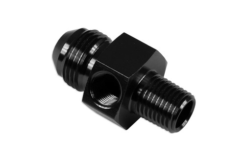 Adapter connector nipple AN6-3/8"NPT fitting with port Black - Picture 2 of 8