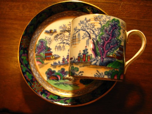 RARE ANTIQUE BOOTHS SILICON CHINA "MING" COFFEE CAN AND SAUCER - Picture 11 of 12