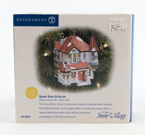 Department Dept 56 Snow Village - Queen Anne Victorian LIGHTED ORNAMENT - Picture 2 of 7
