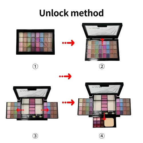 Multi-Use All in One Gift Box Makeup Kit Full Set Women Lip Eyeshadow Liner Brow - Picture 2 of 7