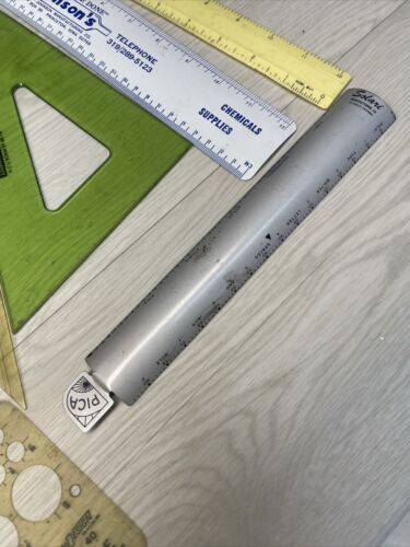 Vintage Lot Architect Drafting Drawing Templates Guides Rulers Compass - Picture 7 of 16