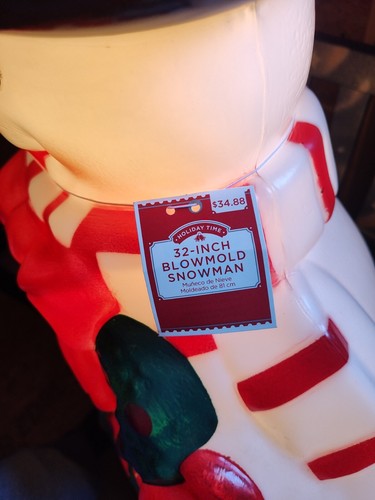 Holiday Time Blow Mold 32" Snowman with Wreath Christmas Yard Decor Double Light - Picture 15 of 15