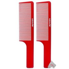 Two BaBylissPRO Barberology 9 Inch Clipper Comb Red