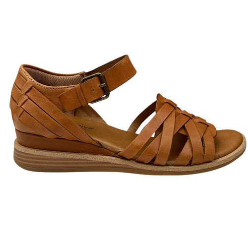 Comfortiva Marina Women’s Leather Wedge Sandal Size 8 Wide Brown Open Toe Shoes - Bild 4 von 12