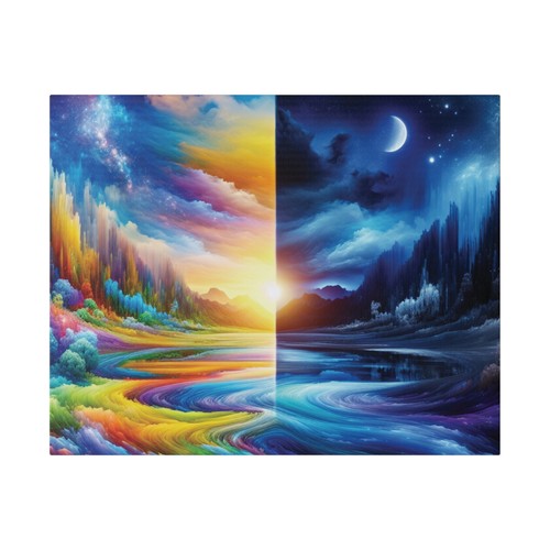 Canvas Art, Dreamy Landscapes, Surreal Day and Night, Matte Stretched Wall Art - Picture 6 of 7