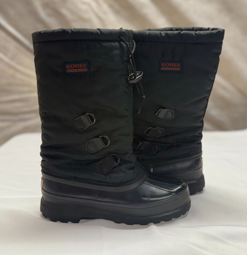 Botas de nieve altas negras forradas de fieltro impermeables Sorel Snowlion para mujer talla 7 - Imagen 2 de 8