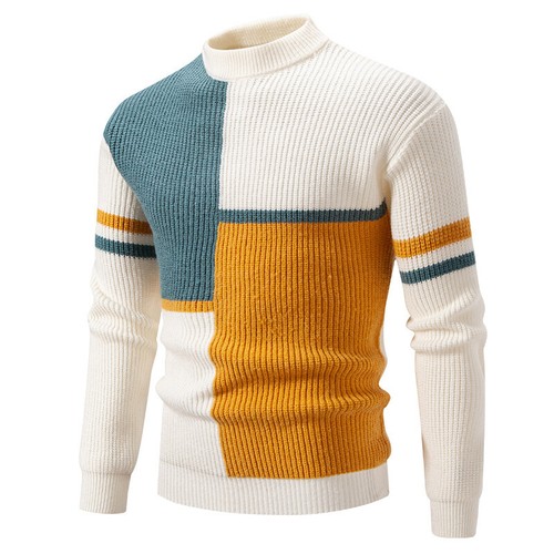Men's Half Turtleneck Pullover Knitted Sweater - Picture 36 of 39