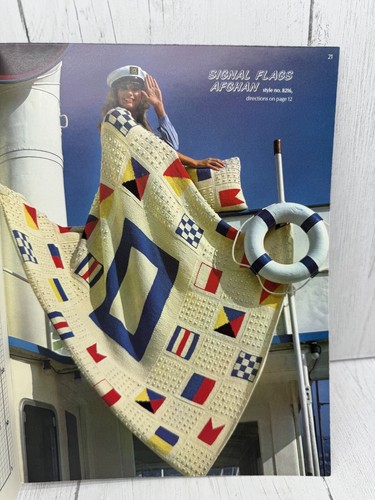 Libro de patrones vintage afganos Brunswick banderas de señal náutica almohada volumen 821 - Imagen 8 de 8