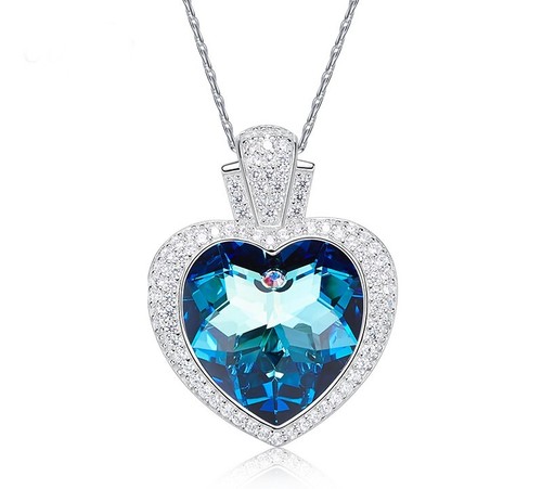 Deluxe Halskette Herz Anhänger Schutzengel Flügel Crystal 18K Weißgold vergoldet - Bild 9 von 9