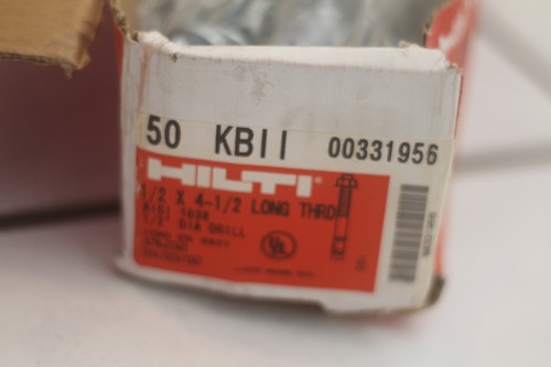 Hilti 1/2" X 4.5" L THRD KBII Kwik Bolt Expansion Anchor 00331956 Box of 50 - Picture 7 of 9