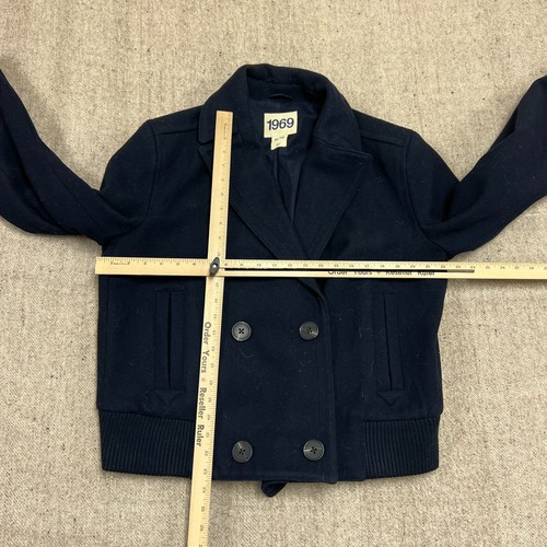 Gap 1969 Double Breasted Wool Jacket Women's XL Black Cropped - Picture 8 of 9