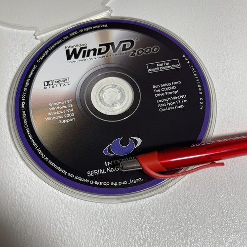 WinDVD 2000 Intervideo CD Rom PC with Serial Number - Picture 1 of 5