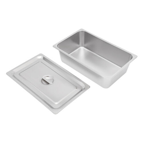 3 Stück - 6 Zoll Tiefe Dampf Tisch Pfannen mit Deckel Volle Größe Edelstahl Hotel Pfanne - Bild 12 von 17