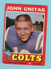 1971 Topps - #1 - Johnny Unitas - Baltimore Colts - GD - F0347