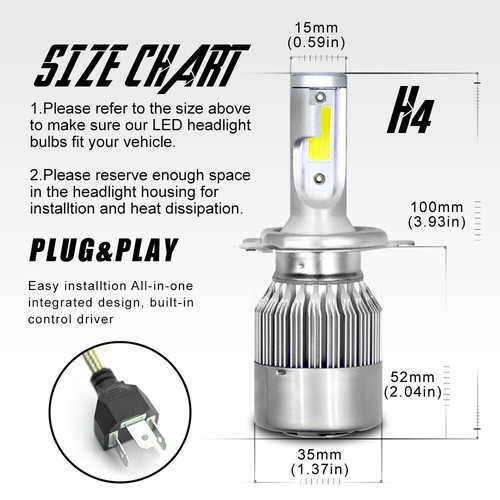 LED Headlight Kit H4 8K Ice Blue Hi/Lo Bulb for Nissan Versa 2007-2018 SHENKENUO - Picture 3 of 12