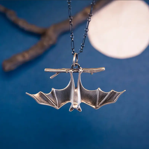 Flying Bat Jewelry Batman Punk Gothic Nature Animal Flight Pendant Necklace - Picture 49 of 82