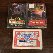 Vintage Budweiser  Playing Cards 3 Sets Sealed NOS #383 Frogs King Of Beers
