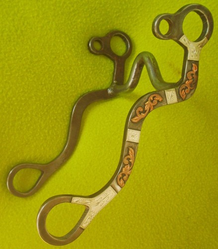 New George BLACKWOOD Silver & Copper Mounted Cutting Ranch BIT~5" MEDIUM Port - Picture 9 of 12