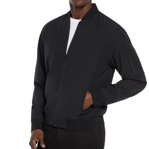 Express Men’s Lightweight Bomber Jacket Black Full Zip Size L - Large - NWT $148 - Picture 3 of 17