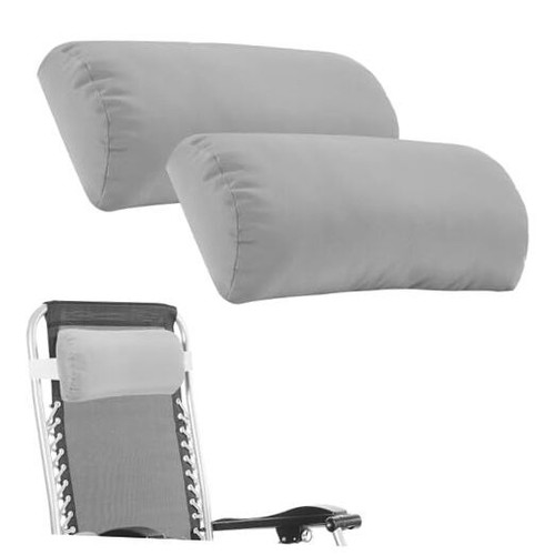 Headrest Pillow for Patio Chaise Lounges Head Pillow with 2 Pack Light Gray
