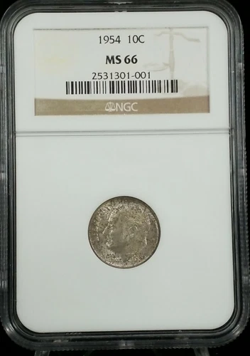 1954-P 10C NGC MS 65 Roosevelt Silver Dime  #8755