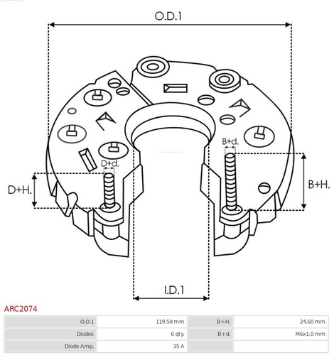 RECTIFIER, ALTERNATOR AS-PL ARC2074 - Picture 4 of 9
