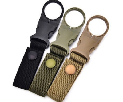 #ad 2 EDC Molle Tactical Nylon Web Buckle Hook Water Bottle Holder Clip Carabiner $8.99