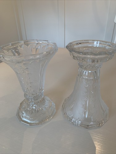 Vintage Crystal Clear Studios 8” Candle Holder/Flower Vase Japan - Picture 3 of 9