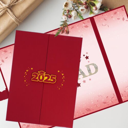 Vlipoeasn 2PCS Graduation Guest Book Alternative Red Gold Class of 2025 Gradu... - Picture 4 of 9