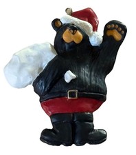 BEARFOOTS JEFF FLEMING SANTA BEAR CHRISTMAS ORNAMENT RETIRED 3.75  