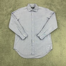 Kamakura Makers Dress Shirt Mens 16 33 1/2 Blue Button Up Work Japan