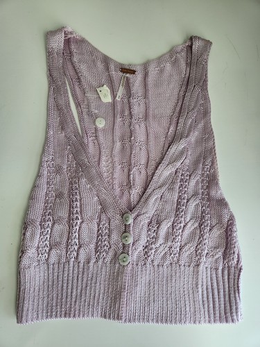 Free People The Vest Of Us Purple Lilac Vest Women’s Medium Festival Crochet - Picture 10 of 19