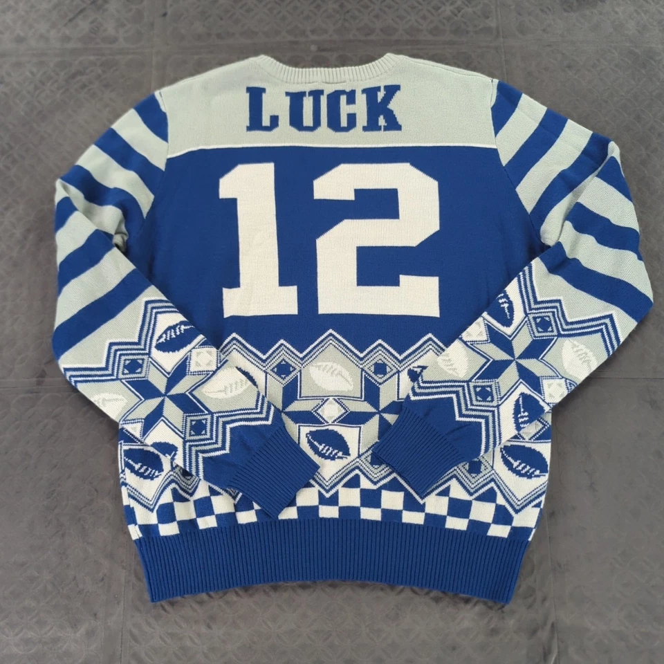 Свитер Indianapolis Colts рождественские праздники одежда Andrew Luck NFL мужской большой - Изображение 2 из 4