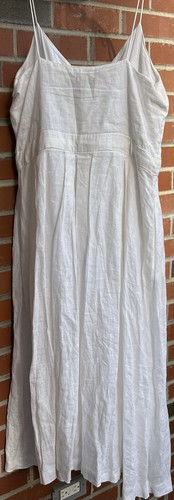 Vestido midi Banana Republic 100 % lino con tiras silencioso de lujo Lagenlook blanco 6P - Imagen 8 de 8