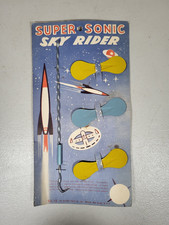 Vintage 1950's Kirchof Patented Super Sonic Sky Rider Tin Toy with Card