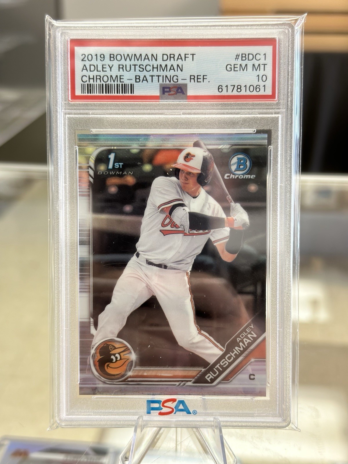 2019 Bowman Draft - Chrome Adley Rutschman #BDC-1 Refractor Batting (RC) PSA 10