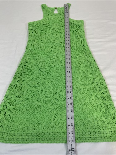 Lilly Pulitzer Crochet Neon Green Dress Jaimi Shift Sheath Sz XS - Picture 6 of 12