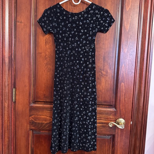 Bonnie Jean Big Girls Black Sparkles Short Sleeves Long Dress Size 8 - Picture 9 of 14