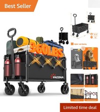 Portable Utility Shopping Cart - Collapsible Wagon for Beach, Garden Sports