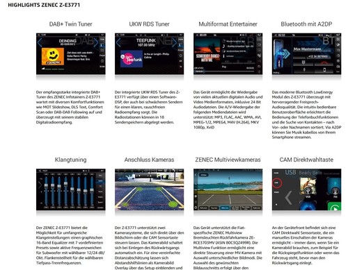 ZENEC Z-E3771 1-DIN DAB+ autoradio infotainer compatibile con Citroen Jumper II - Foto 10 di 11