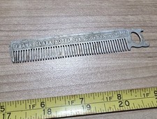 Vintage Frank Clark Hotel Wilkes Barrer PA Advertising Metal Mustache Comb