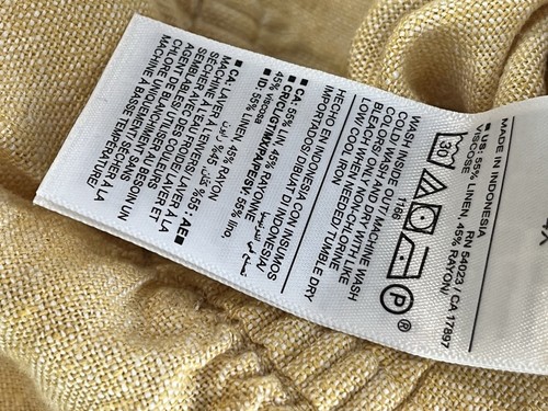 Old Navy Womens Plus Yellow Linen Wide Leg High Rise Pull On Crop Pants 4 X NWT - Picture 10 of 14
