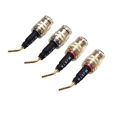 WJSTN Banana Plug to 4mm Female Jack Adapter, Speaker Audio Black and Red