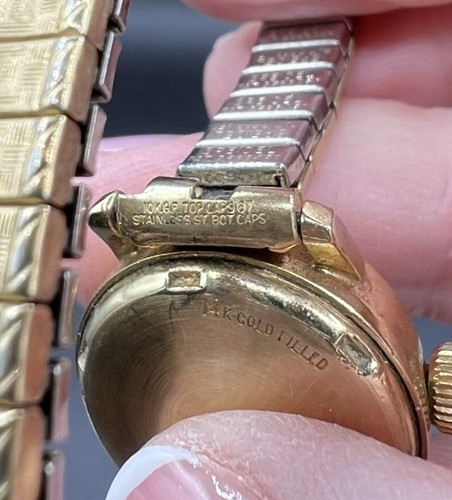 Reloj Pulsera Omega Ladymatic Vintage Lleno de Oro 14K, Funciona, Correa Llena de Oro 10K - Imagen 3 de 11